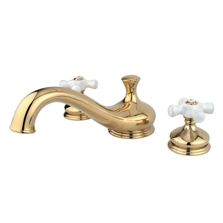 KS3332PX 8 Inch -18 Inch Widespread Roman Tub Filler - Polished Brass