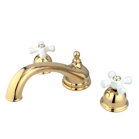 KS3352PX 8 Inch -18 Inch Widespread Roman Tub Filler - Polished Brass