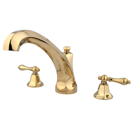 KS4322AL 8 Inch -18 Inch Widespread Roman Tub Filler - Polished Brass