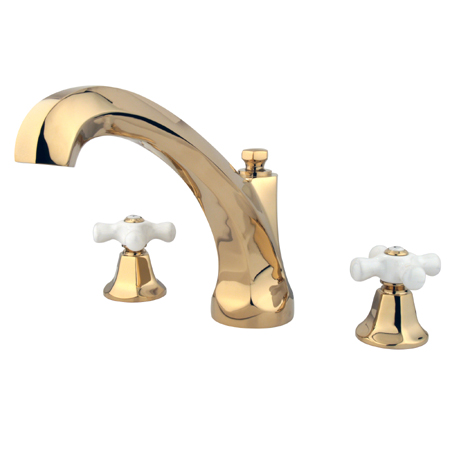 KS4322PX 8 Inch -18 Inch Widespread Roman Tub Filler - Polished Brass