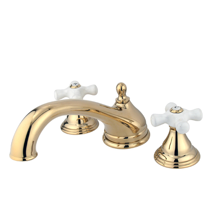 KS5532PX 8 Inch -18 Inch Widespread Roman Tub Filler - Polished Brass