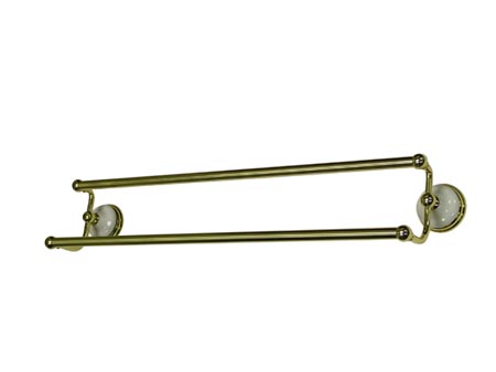 BA2713PB Milano 24 Inch Dual Towel Bar - Polished Brass