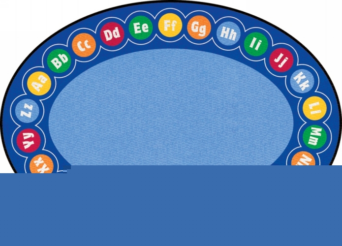 Learning Carpets CPR461 Abc Rotary Oval Small