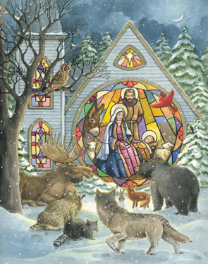 Vermont Christmas BB7065X Stained Glass Window Advent Calendar 5 Pack