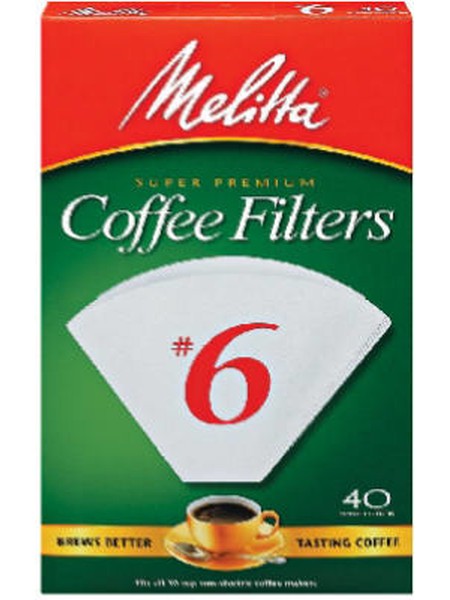 Picture of Melitta 626402 40-Count No.6 White Cone Coffee Filters