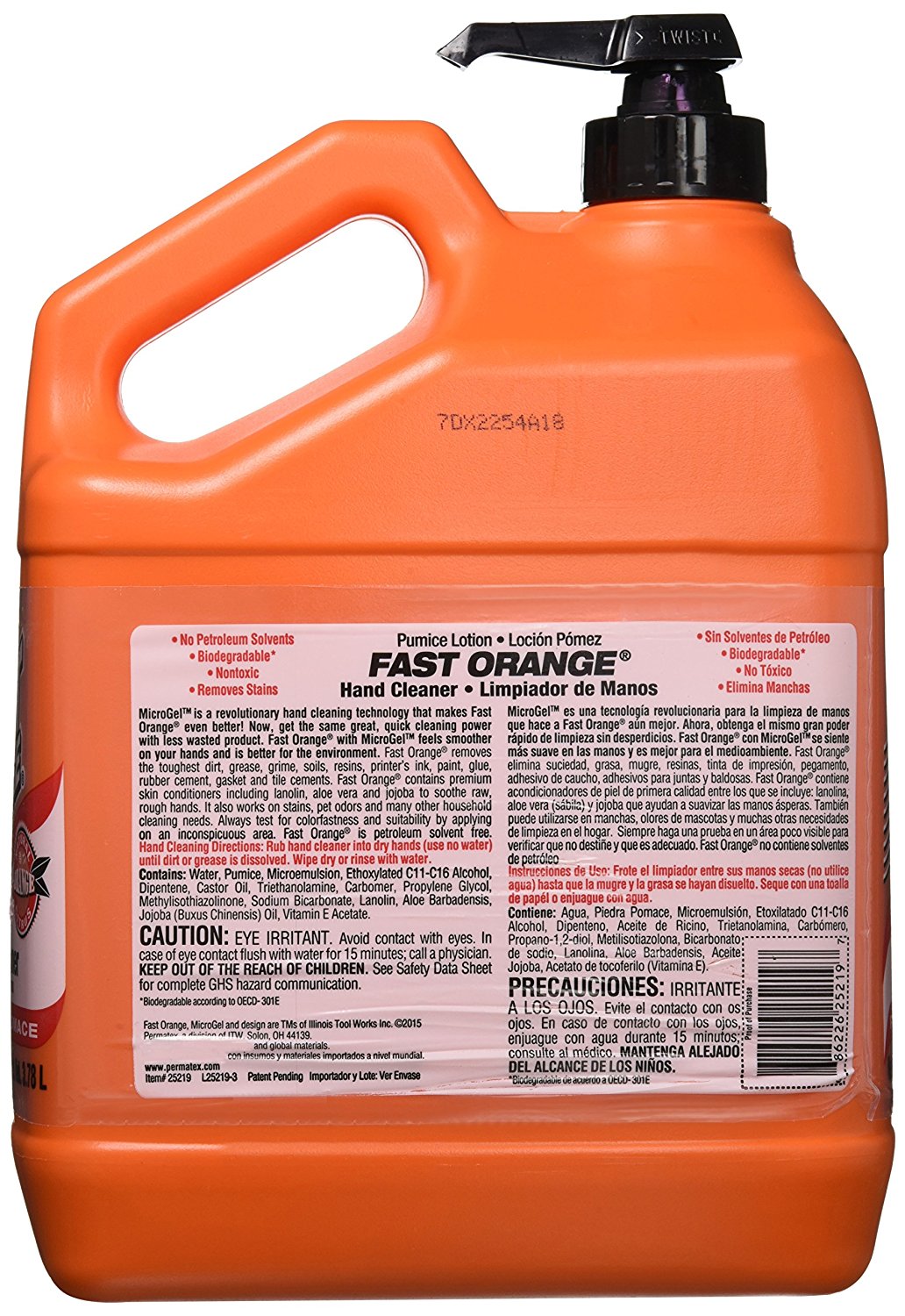 Picture of Permatex 1 Gallon Fast Orange Pumice Lotion Hand Cleaner  25219