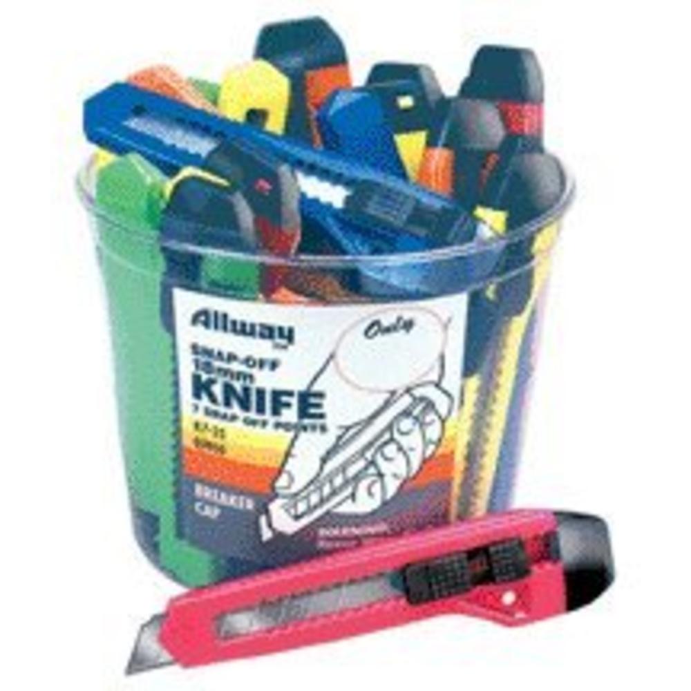 Picture of Allway Tools 25 Piece 18MM Snap-Off Neon Knife Bucket K7-25 