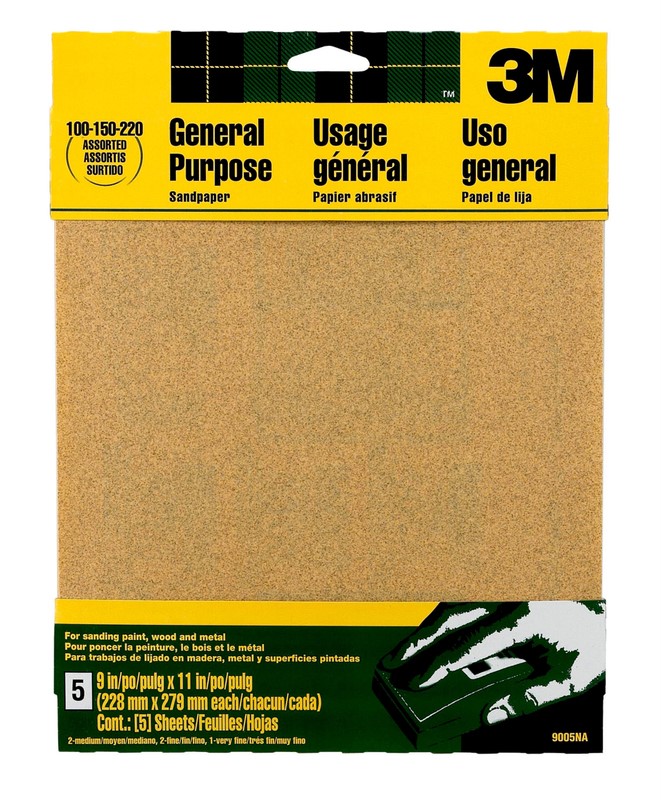 Picture of 3m 9in. X 11in. Assorted Paint  Wood  Metal Sandpaper Sheets 9005NA