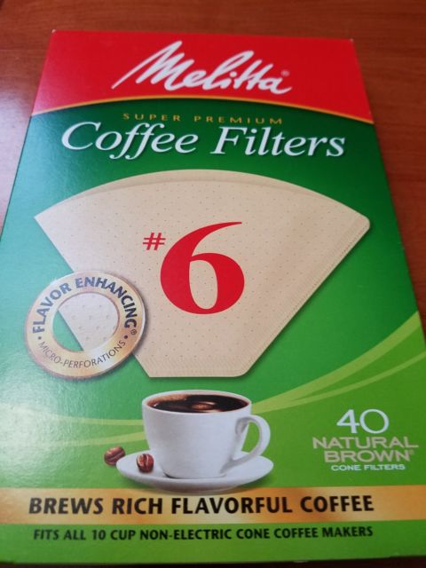Picture of Melitta 626412 40 Count No. 6 Natural Brown Cone Coffee Filters