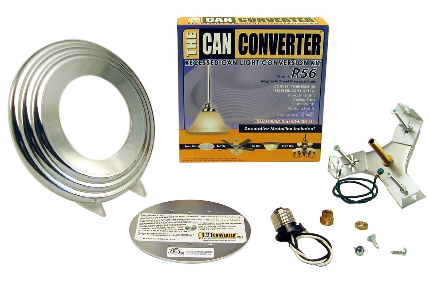 Picture of Can Converter R56-RMB-CHR 5 in. & 6 in. Recessed Can Light Converter Kit with Polished Chrome Medallion