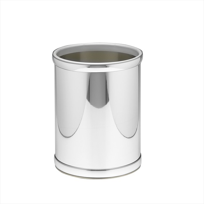 Picture of Kraftware 75848 Mylar Polished Chrome 10 Inch Round Waste Basket