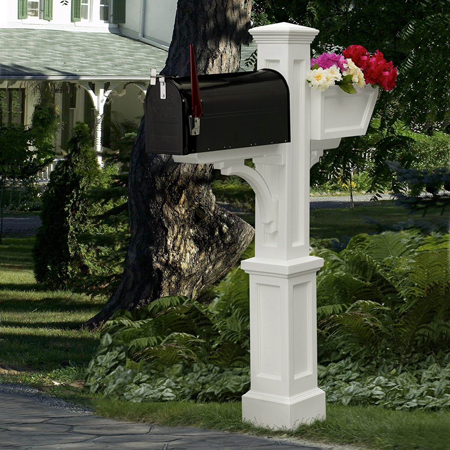 Picture of MAYNE 5830W Westbrook Plus Mailbox Post- White