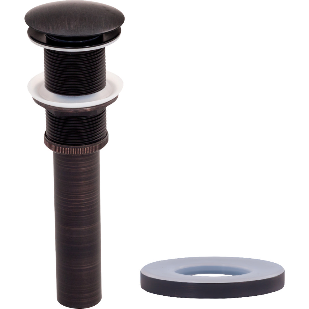Picture of Novatto PUD-ORB Solid Brass Vessel Sink Pop-Up Drain without Overflow  Oil Rubbed Bronze Finish  Fits Standard 1.5-Inch Drain Opening