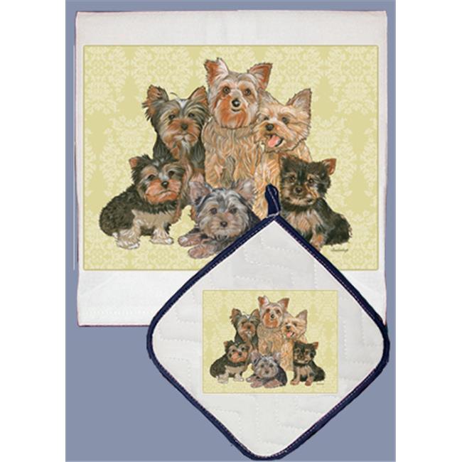 Picture of Pipsqueak Productions DP538 Dish Towel and Pot Holder Set - Shih Tzu