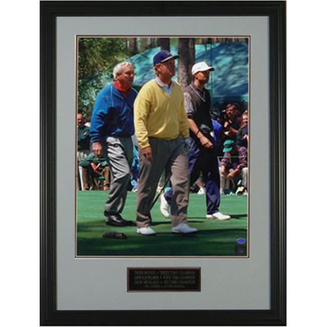 Athlon CTBL-p13501 Arnold Palmer Unsigned Custom Framed 1995 Masters Walking with Nicklaus & Woods - 8 x 10