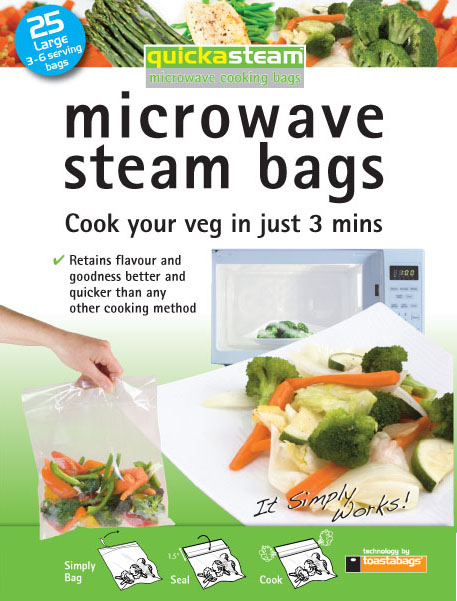 Picture of Toastabags 90 25 Large 3-6 Serving Quickasteam Microwave Steam Cooking Bags- Pack of 3
