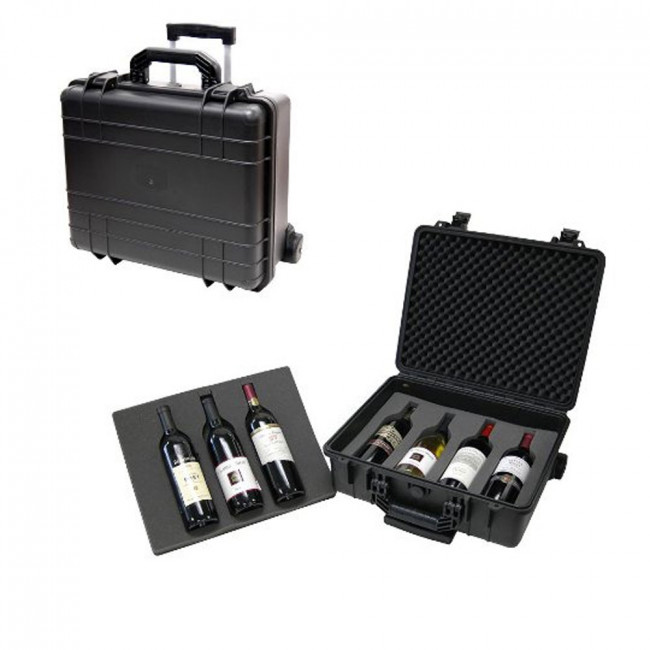 Picture of TZ Case WCB-018 B Wheeled 7 Bottle Wine Bottle Case, Black