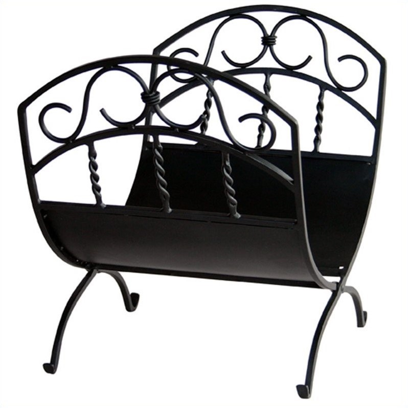 Picture of Uniflame W-1035 BLACK WROUGHT IRON LOG RACK WITH SCROLLS