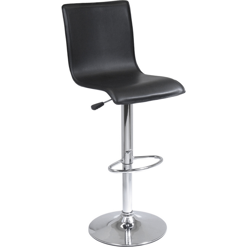 Picture of Winsome 93145 High Back L Shape Air Lift Stool - Black and Metal
