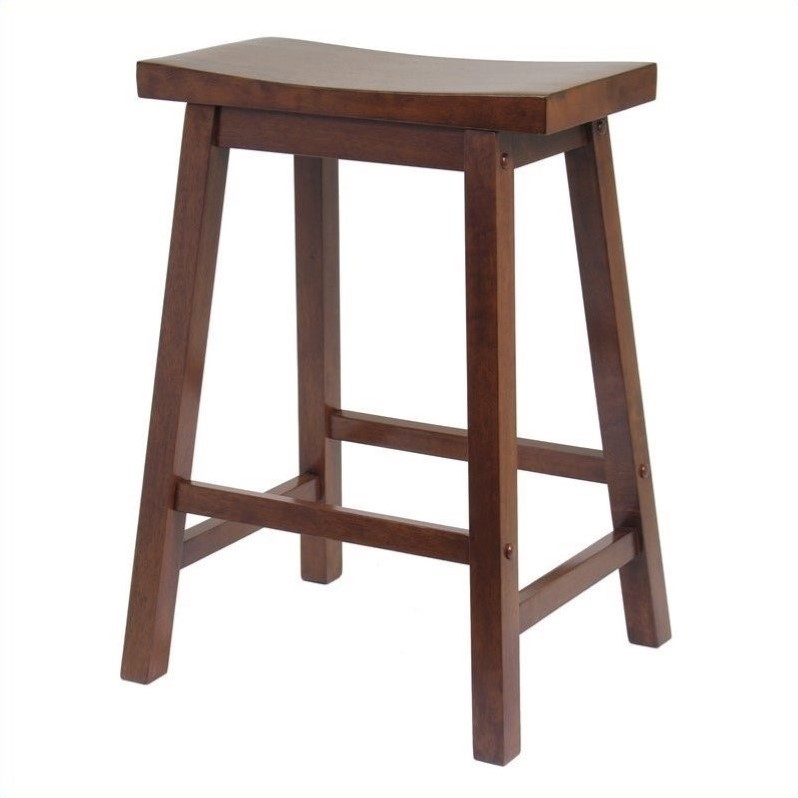 Picture of Winsome 94084 24 Inch Saddle Seat Stool - Walnut