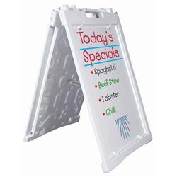 Picture of Aarco PAF-2WT Universal Sidewalk A-Frame Sign Holder with Deluxe White Markerboard&#44; White