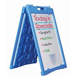 Picture of Aarco PAF-2BL Universal Sidewalk A-Frame Sign Holder with Deluxe White Markerboard&#44; Blue