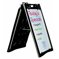 Picture of Aarco PAF-2BK Universal Sidewalk A-Frame Sign Holder with Deluxe White Markerboard&#44; Black
