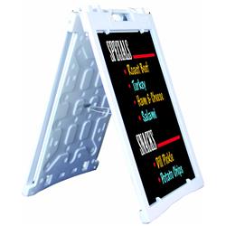 Picture of Aarco PAF-3WT Universal Sidewalk A-Frame Sign Holder with Deluxe Black Markerboard&#44; White