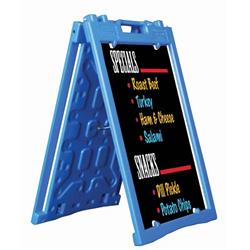 Picture of Aarco PAF-3BL Universal Sidewalk A-Frame Sign Holder with Deluxe Black Markerboard&#44; Blue