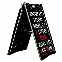 Picture of Aarco PAF-6BK Universal Sidewalk A-Frame Sign Holder with Deluxe Black Changeable Letter Board&#44; Black