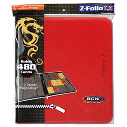 Picture of BCW Diversified BCDZF12LXRED Binder Zipper Folio LX 12-Pocket Pages, Red