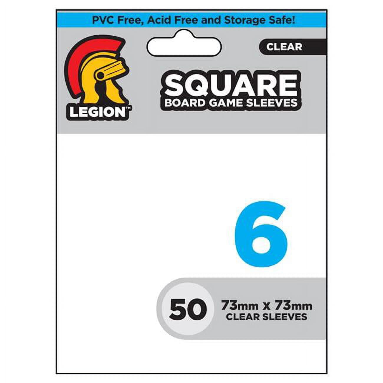 Legion Supplies LGNBGSSQ6 Deck Protector - Standard Size Square Boardgame Card Sleeves44; Clear - 50 Count