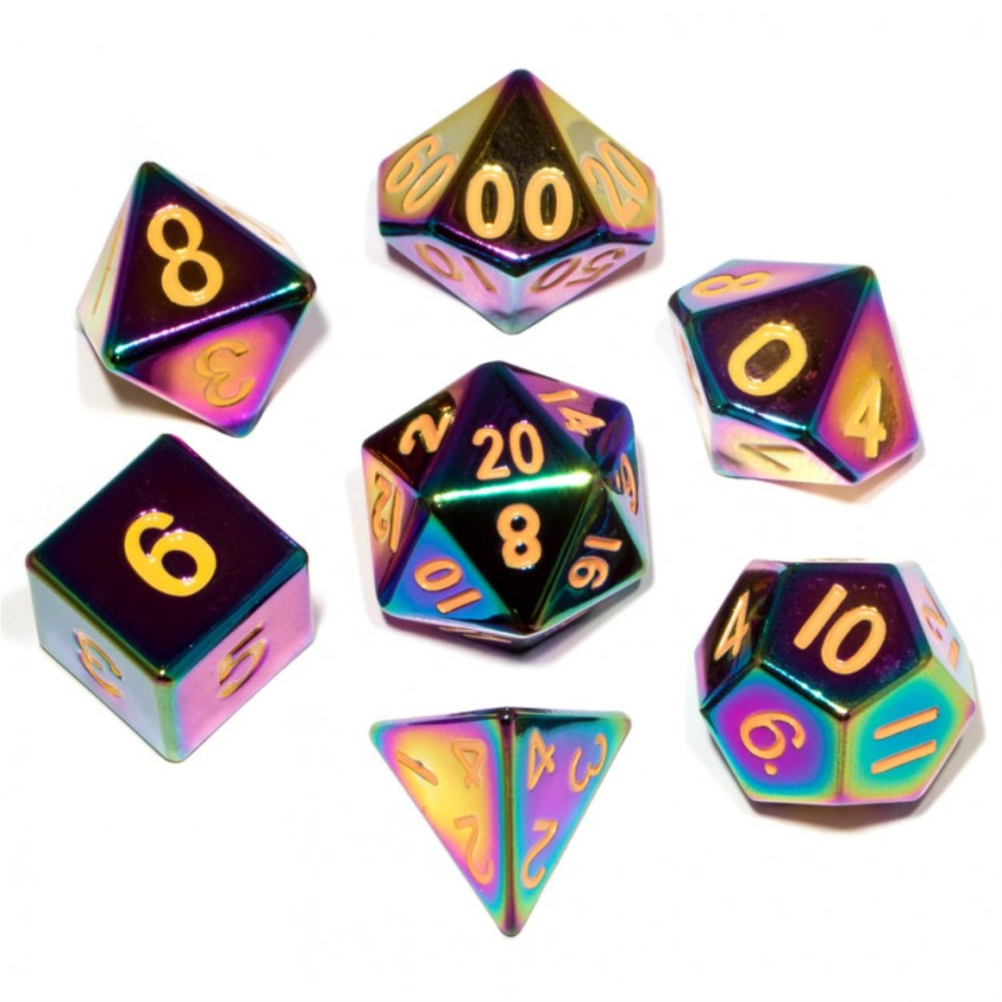 16 mm Flame Torched Rainbow Metal - Set of 7