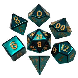 16 mm Turquoise Painted Metal - Set of 7