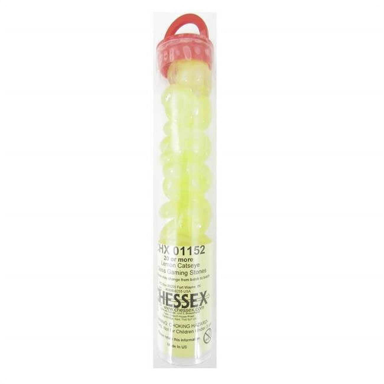 Glass Stones Tube - Lemon Catseye, 20 Stones