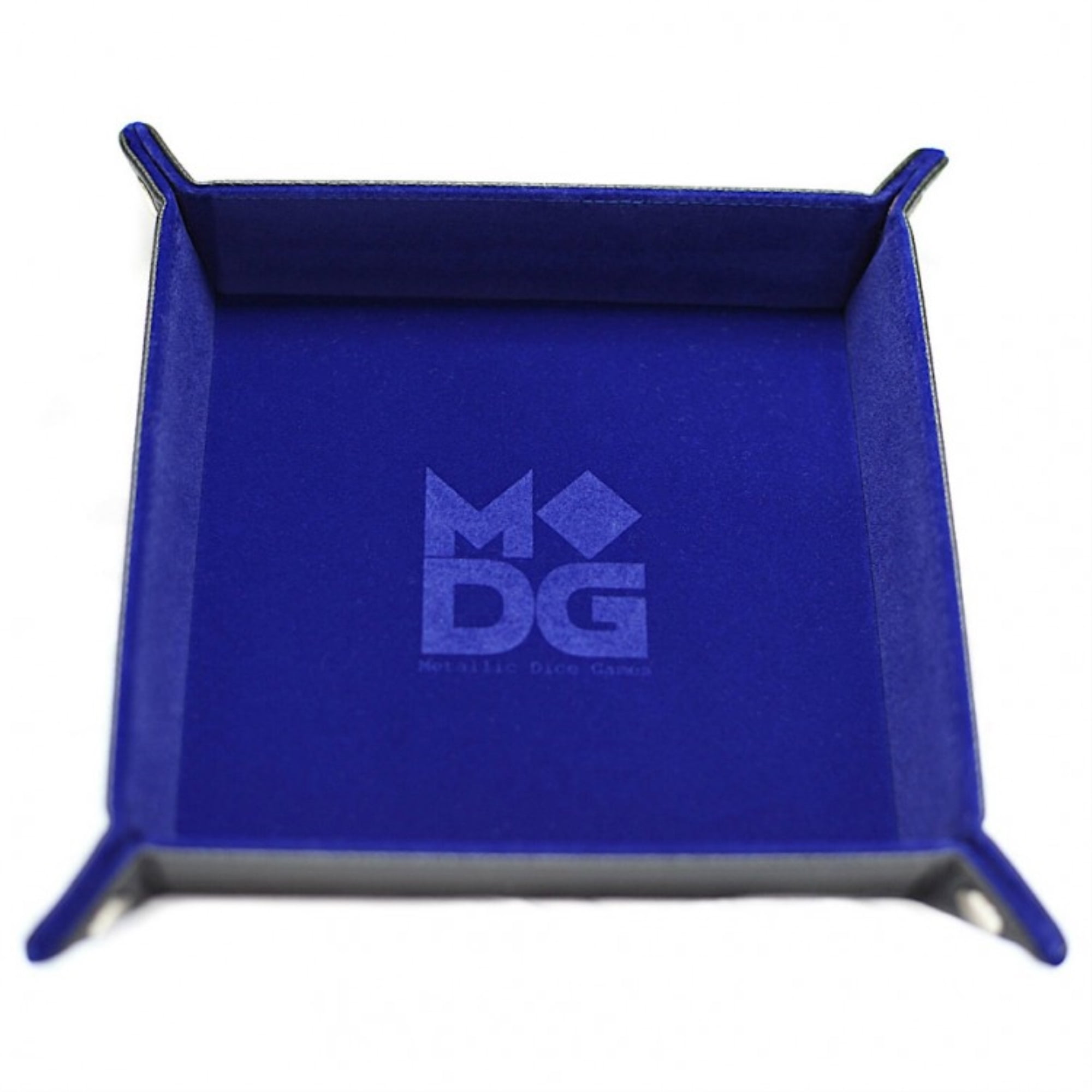 10 x 10 in. Velvet Folding Dice Tray - Blue
