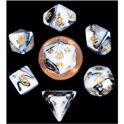 Mini Marble with Gold Numbers Dice Games - Set of 7