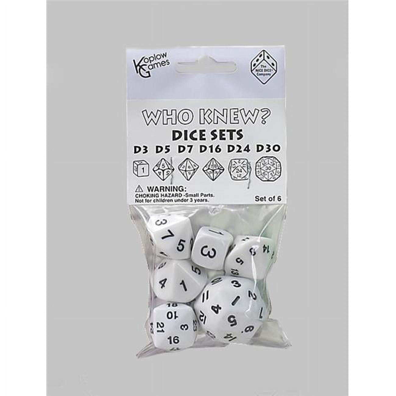 Who Knew - Dice Set, White