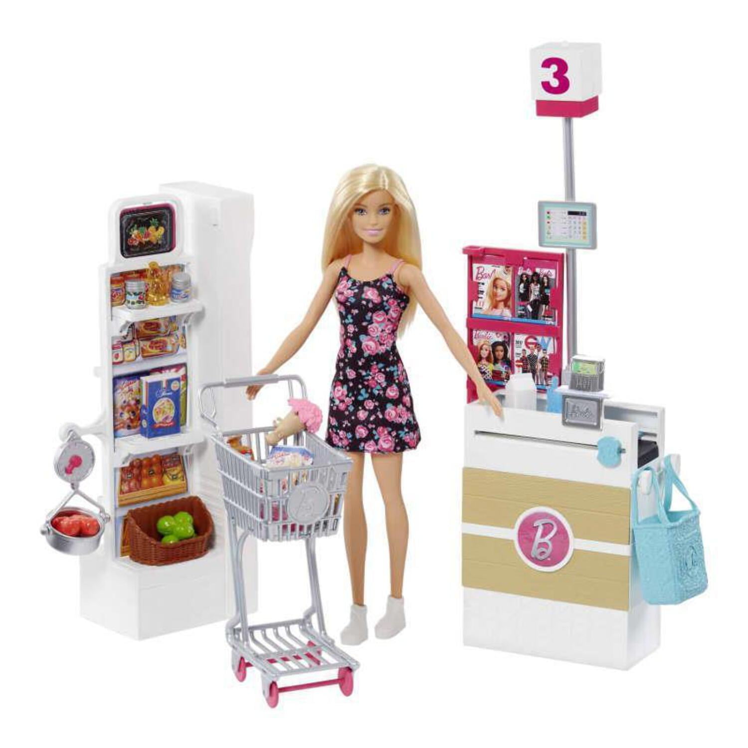 Barbie Supermarket Blonde Playset - Pack of 3