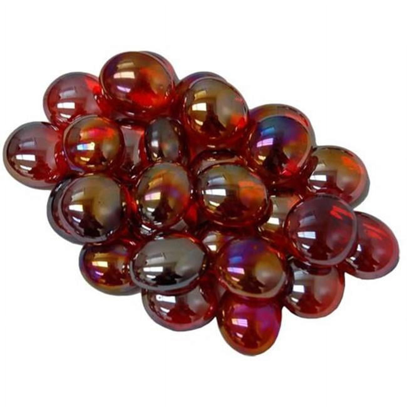 GlassStonesTube - Crystal Red Iridized, Board Gaming Stone - 40 Piece