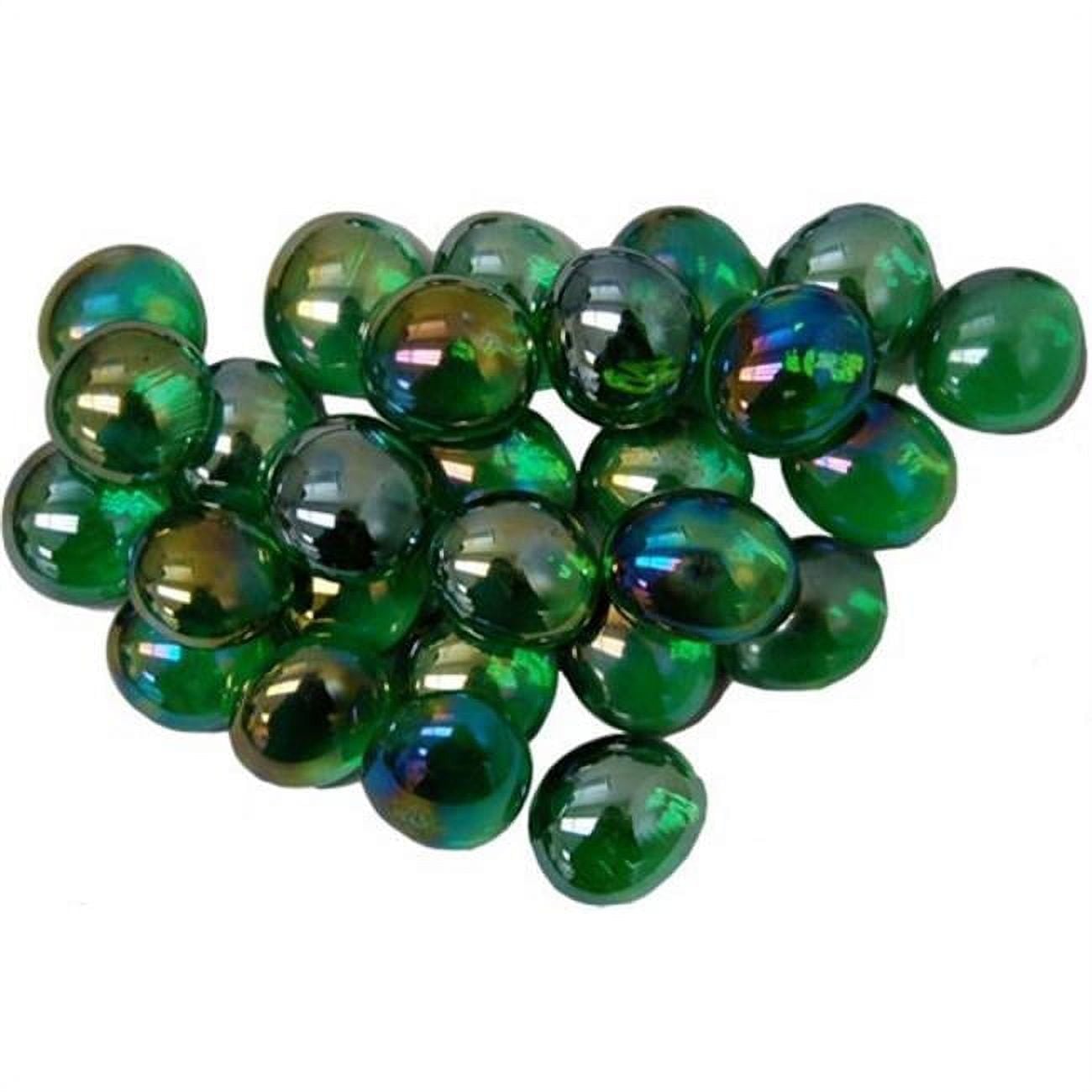 GlassStonesTube - Crystal Green Iridized, Board Gaming Stone - 40 Piece