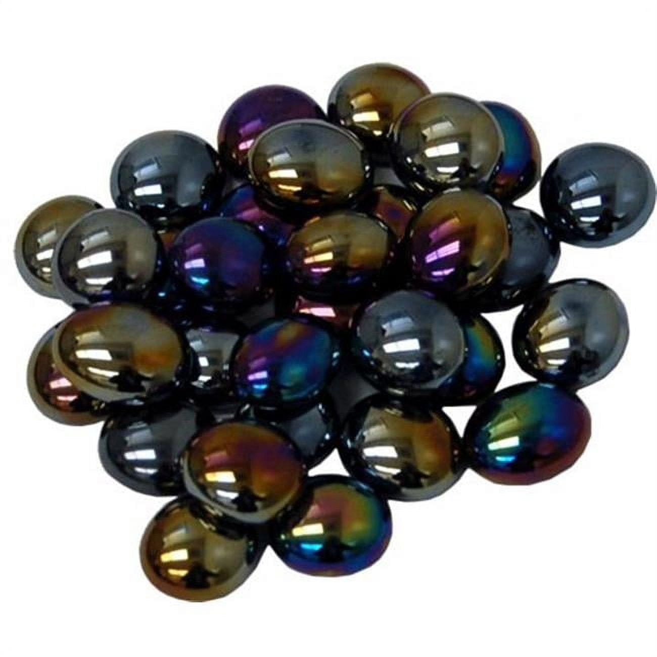 GlassStonesTube - Black Opal Iridized, Board Gaming Stone - 40 Piece