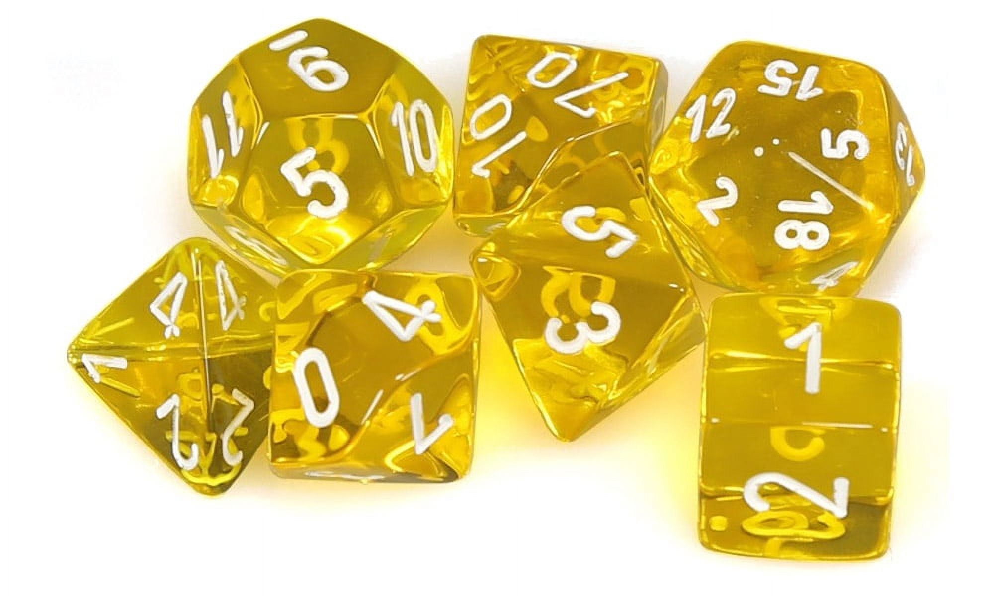 Manufacturing CHX23072 Board Game Cube - Translucent Yellow & White - Set of 7