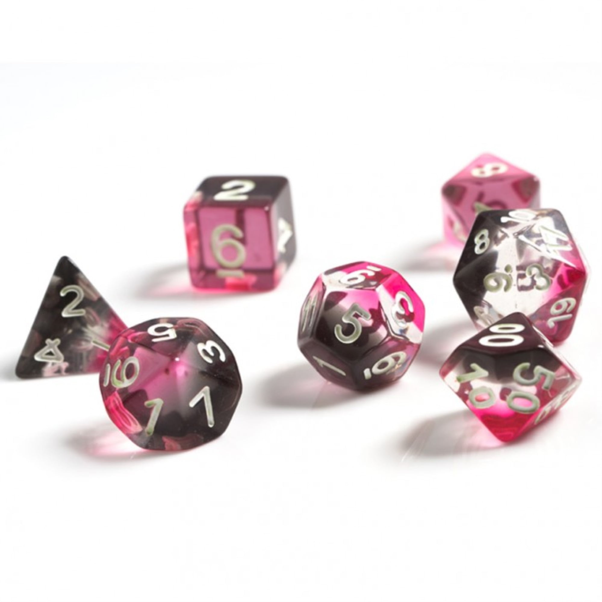 SDZ000201  - Translucent Pink, Clear & Black - Set of 7