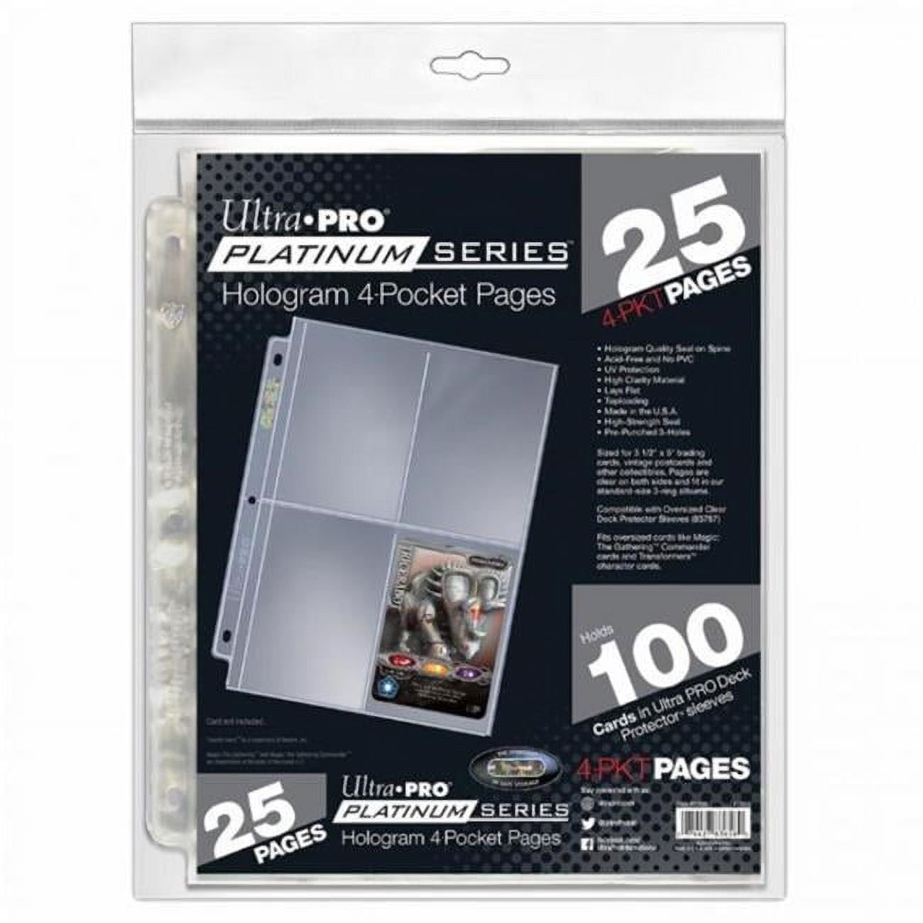 Platinum Series 4 Pocket, Playing Cards - 25 Pages