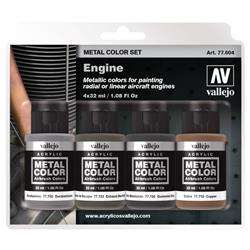 Model Color Metal Engine Pack of 4 - 32 ml