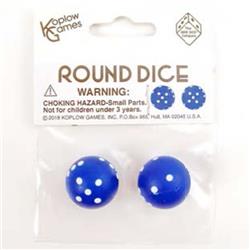 Round Dice - Navy & White, 2 Per Pack