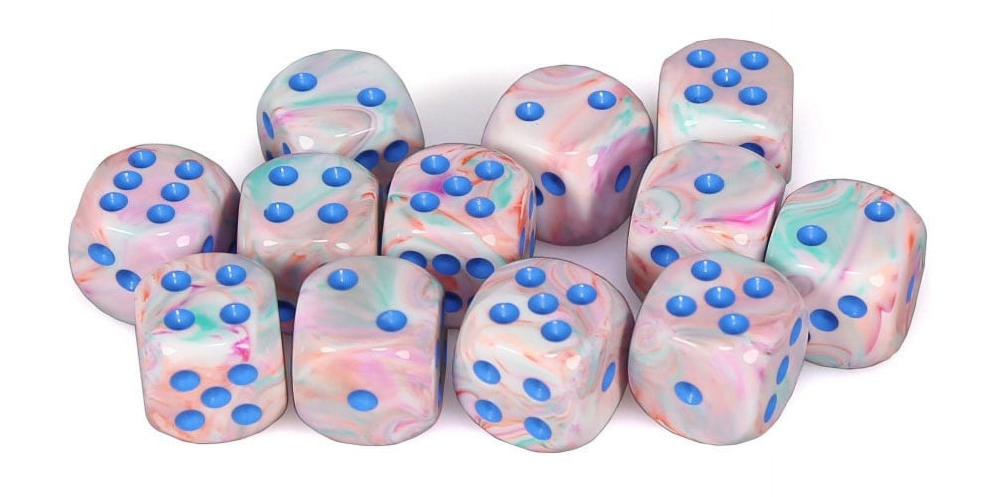 Manufacturing  16 mm D6 Cube Festive Dice - Pop-Art & Blue, 12 Piece