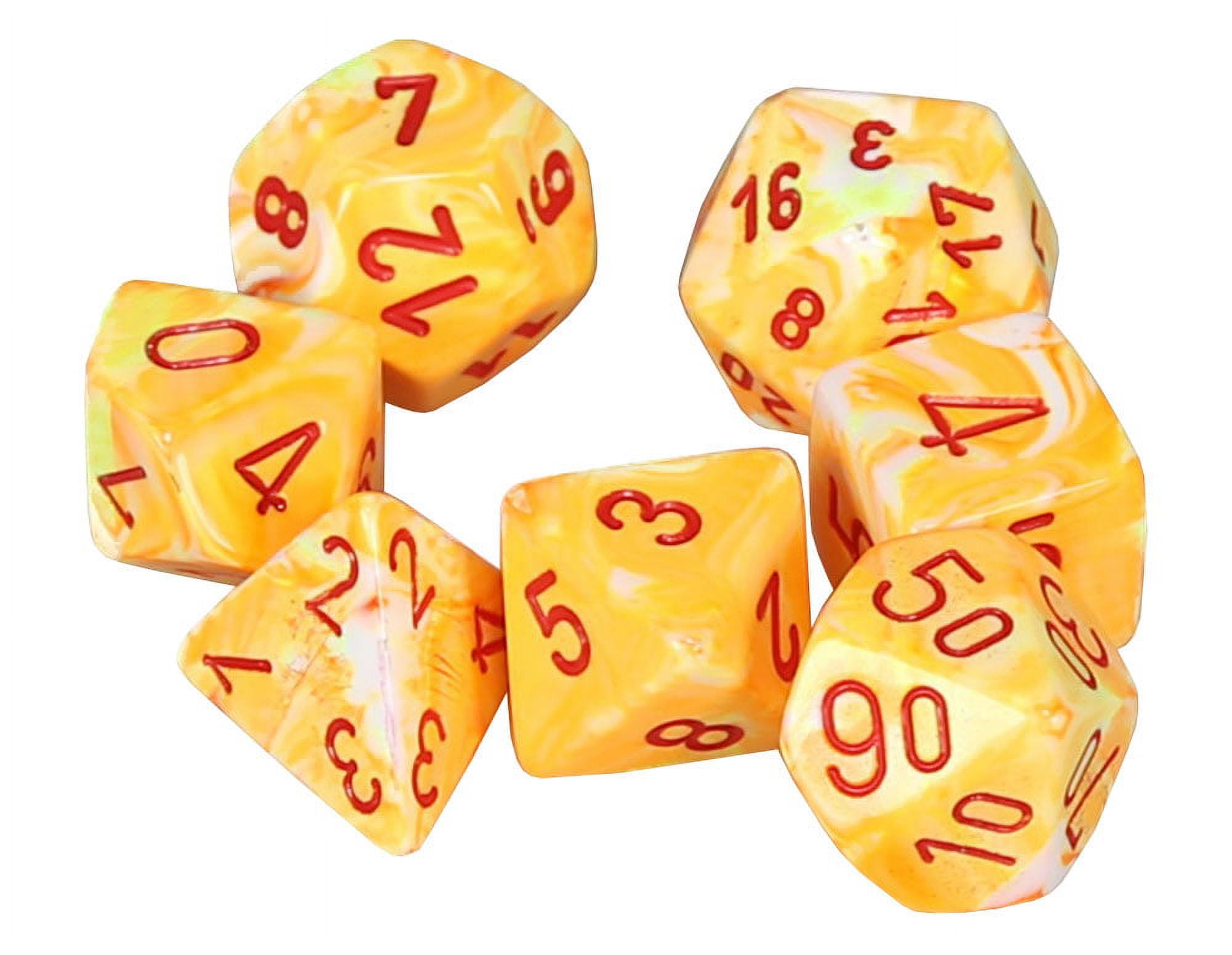 Manufacturing CHX27453 Festive Sunburst & Red Dice - Set of 7