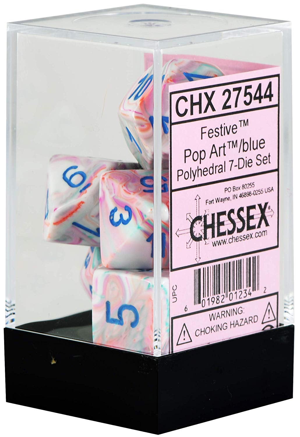 Manufacturing  Festive Pop-Art & Blue Dice - Set of 7